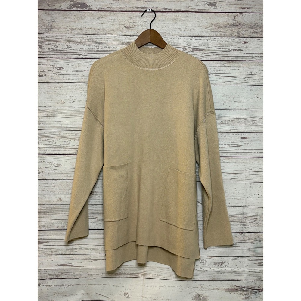 Chico's‎ Mock Neck Sweater Tunic XL Camel NWT